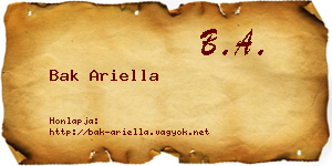 Bak Ariella névjegykártya